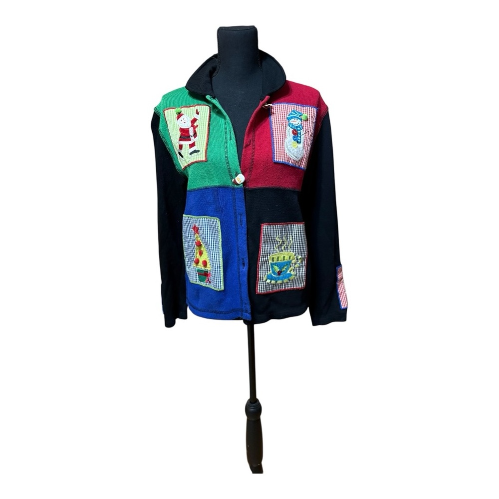 Onque Casuals women's Christmas holiday sweater cardigan. - Picture 1 of 5